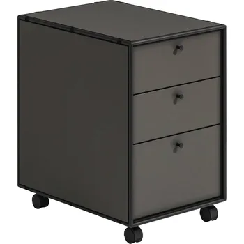 Psací stůl Antracitový kancelářský mobilní kontejner Fortier 40,70 x 63 x 55,60 MDF, kov, plast