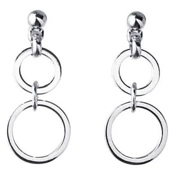 Náušnice Postříbřené náušnice COLIBRA Duo Rings – elegantní dvojité kruhy