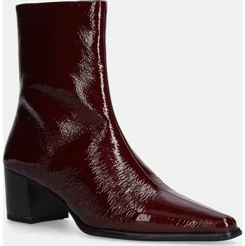 Dámské kozačky Kožené kotníkové boty Vagabond Shoemakers GISELLE dámské, vínová barva, na podpatku, 5854-060-38 5854.060.38 83X, EUR 38