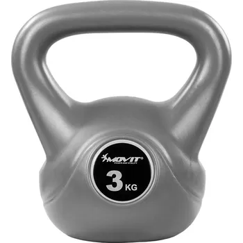 63180 Movit Kettlebell činka, 3 kg, šedá/černá