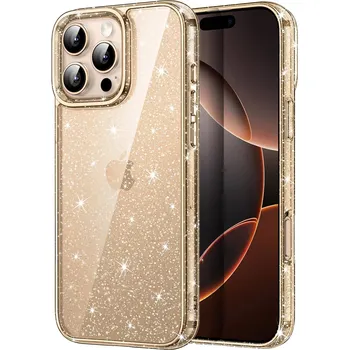 Pouzdro na mobilní telefon JETech Glitter kryt pro iPhone 16 Pro Max 6.9", Titanium Desert Sand