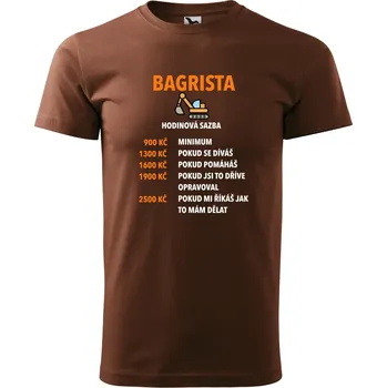 Pánské tričko Pánské tričko - Bagrista hodinová sazba Barva: HNĚDÁ, Velikost: 2XL