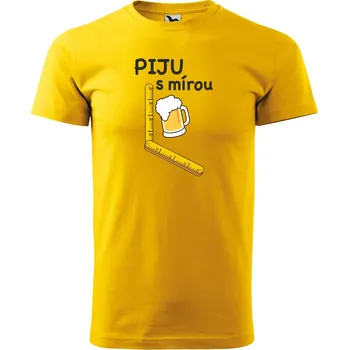 Pánské tričko pro pivaře Piju s mírou Barva: ŽLUTÁ, Velikost: L