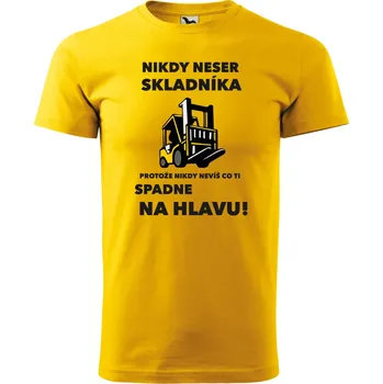 Pánské tričko - Nikdy neser skladníka Barva: ŽLUTÁ, Velikost: S