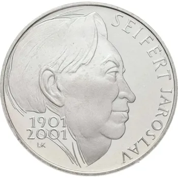 Stříbrná mince 200 Kč ke 100. výročí narození Jaroslava Seiferta 2001 Standard