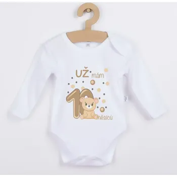 Dětské body s medvídkem - Už mám 10 měsíců Barva: HNĚDÁ, Velikost: 98