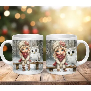 Hrnek 330ml, HOLČIČKA SE SOVOU 2, cena za 1 ks