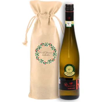 Víno Plátěný pytlík věneček Veselé Vánoce Babičko s vínem, Víno: Ryzlink rýnský 2023 - Lahofer