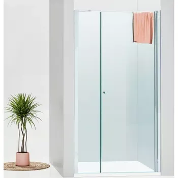 Sprchové dveře ALFA-V LINE Chrom 100 Čiré Sprchové dveře jednokřídlé s pevnou stěnou v rovině (75+30)