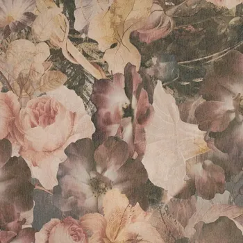 Úplet SCUBA MODAL zapudrované květy, š.150