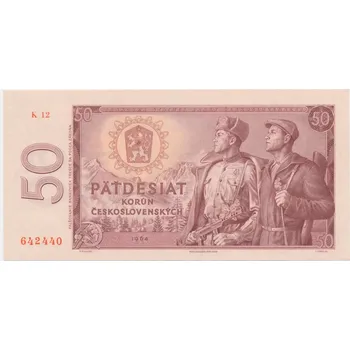 Československo (P 90e) 50 Korun (1964) - UNC - K 12 - VZÁCNÁ!!!