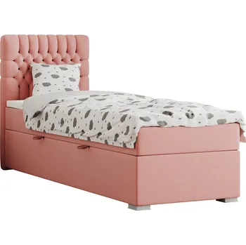 Postel Boxspringová postel, jednolůžko, lososová, 90x200, levá, FONDA