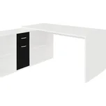 Psací stůl ROTHING, levý, bílá/černý lesk, 5 let záruka + vyzvednutí ZDARMA