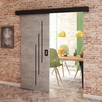 Interiérové dveře Posuvné dveře, beton/černá/černá, BERI 90 6