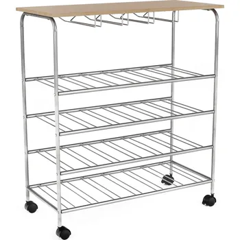 Regál na víno, přírodní/stříbrná, GROBY