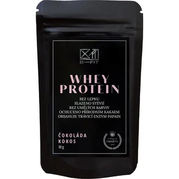 Protein B-Fit Club Whey protein Exclusive Čokoláda - Kokos 30 g + 2 měsíce na vrácení zboží