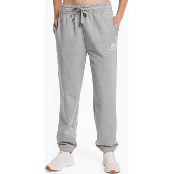 Dámské kalhoty Dámské kalhoty New Balance Essentials Stacked Logo French šedé NBWP31530