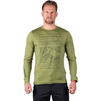 Northfinder Pánské merino tričko s dlouhým rukávem ERNO, zelená, XL
