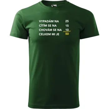 Pánské tričko Pánské tričko k narozeninám s vtipným potiskem Barva: Zelená, Velikost: 5XL