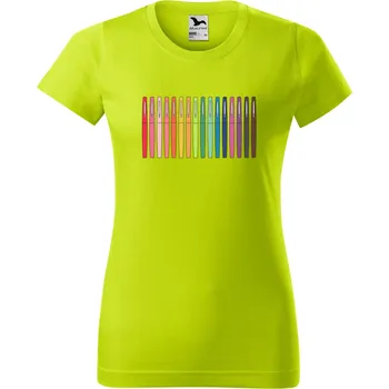 Dámské oblečení Dámské tričko - Propisky Barva: LIMETKOVÁ, Velikost: 2XL