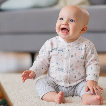 Baby Service Bavlněný oboustranný kabátek růžový/smetanový Městečko Vel. 68