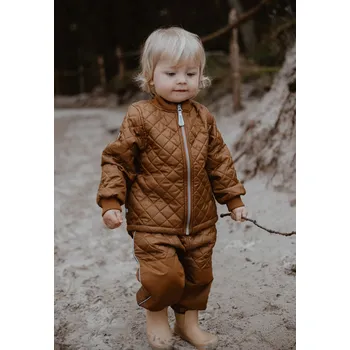 Kojenecká souprava MIKK-LINE Dětský termo set bunda a kalhoty – světle hnědá Rubber – Velikost: 92 Hnědá 92