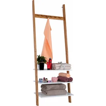 Věšák Věšák s policemi, bílá / bambus, MARIKE TYP 2