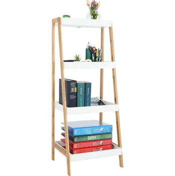 Knihovna Regál, bambus lakovaný / bílá, REGO 2