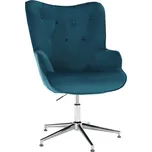 Designové křeslo, petrolejová Velvet látka / chrom, MARLOV