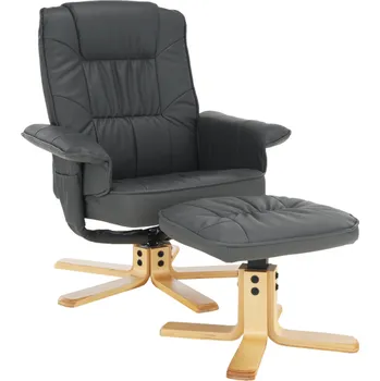 Obývací pokoj Relaxační křeslo s podnožkou, tmavě šedá, LERATO