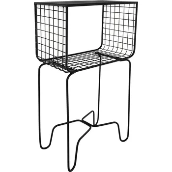 Konferenční stolek Kovový odkládací stolek, černá, LONIO