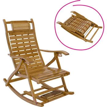 Zahradní houpací křeslo, polohovací, přírodní, bambus, FLOS