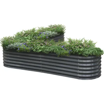 Kuchyňská linka Vyvýšený záhon, antracit, ocel, SADAN TYP 4