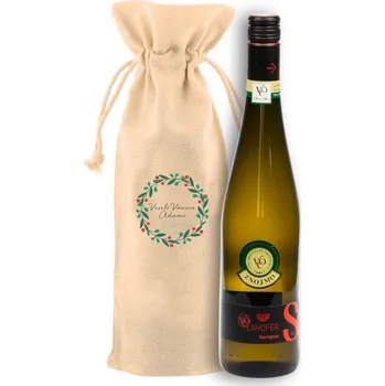 Víno Plátěný pytlík Veselé Vánoce - věneček s iniciálami a vínem Víno: Sauvignon 2024 - Lahofer