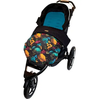 Kočárek Sada: podložka a nepadací deka Barva: modrorůžová, barva podložky: starorůžová