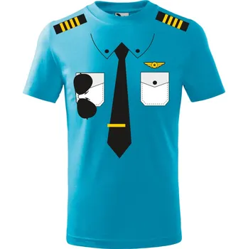 Dětské tričko Pilot Barva: TYRKYSOVÁ, Velikost: 158