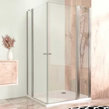 Sprchová zástěna 100x80, obdélníková, čirá, chrom (75+30/65+20) - ALFA LINE DUE