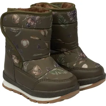 Dívčí sněhule MIKK-LINE Dětské sněhule zelené Burnt Olive - Velikost obuvy EU: 26 Růžová