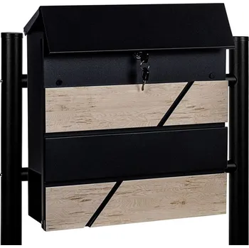 Poštovní schránka Stilista 91389 STILISTA Stojící poštovní schránka, kov/dřevo, dvě nohy