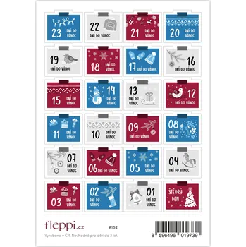 samolepka Fleppi Samolepky Odpočet do Vánoc