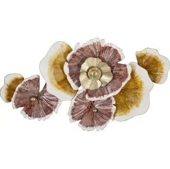 Nástěnná kovová dekorace Clow 92,1 cm hnědo-zlatá