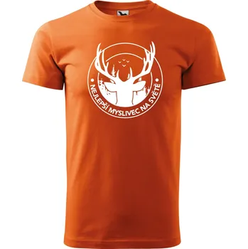 Pánské tričko Pánské tričko - Nejlepší myslivec na světě Barva: ORANŽOVÁ, Velikost: XS