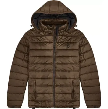 Velká pánská prošívaná bunda s kapucí Double Urban Outfitters MJK-2000 světle hnědá (4XL)