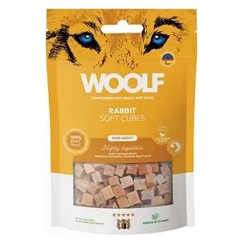 Pamlsek pro psa WOOLF Snack WOOLF pochoutka Soft Cubes Rabbit 100g