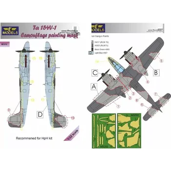 Plastikový model LF model 1/32 Mask Ta 154V-1 camouflage painting