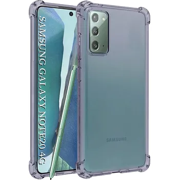 Pouzdro na mobilní telefon Techsuit Shockproof průhledný silikon Samsung Galaxy Note 20 kouřově černý