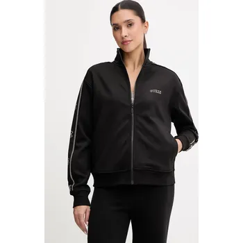 Dámská mikina Mikina Guess OCTAVIA dámská, černá barva, s kapucí, s aplikací, V5BQ15 KCX22 V5BQ15.KCX22 99X, vel. M