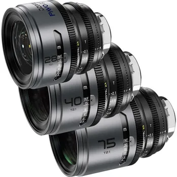 DZOFILM Pavo 2x Anamorphic 3 Lens Kit (28 / 40 / 75 mm T2,1) pro PL/EF (S35) metric - Blue Coating