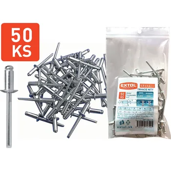 Spojovací materiál Extol Premium trhacie nity hliníkové 4,8x6,4mm 50ks, 8813861A
