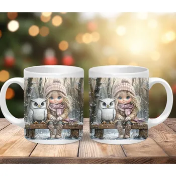 Hrnek 330ml, HOLČIČKA SE SOVOU 3, cena za 1 ks